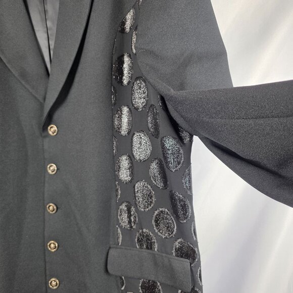 Men's Pronti Collection by Phita Black Jacquard Embellished Blazer Size XL - Picture 7 of 16